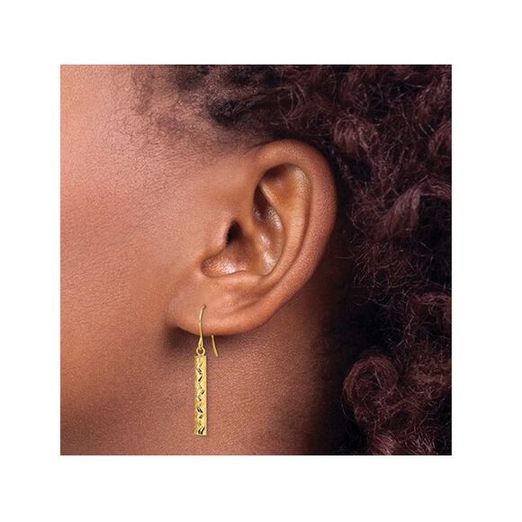 14K Yellow Gold Polished Dangle Earrings